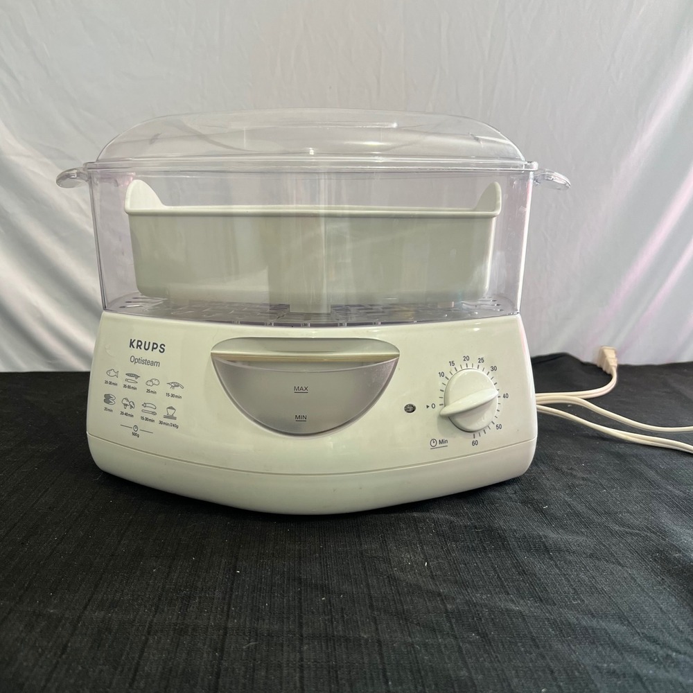 Krups Optisteam White Electric Food Steamer with 60‎ Minute Timer and Rice Bowl